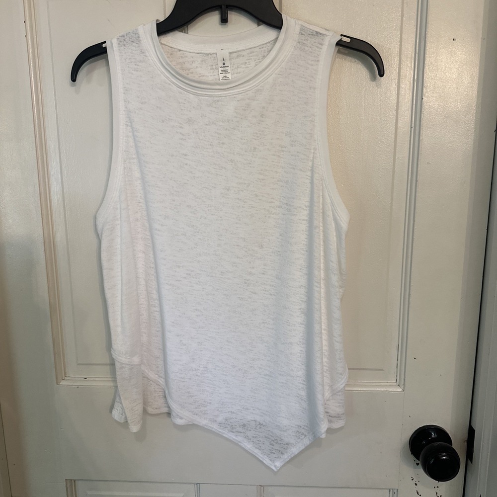 LULULEMON Sweetest Day Tank Top | Womens 8 | White Asymmetrical Sleeveless Top‎